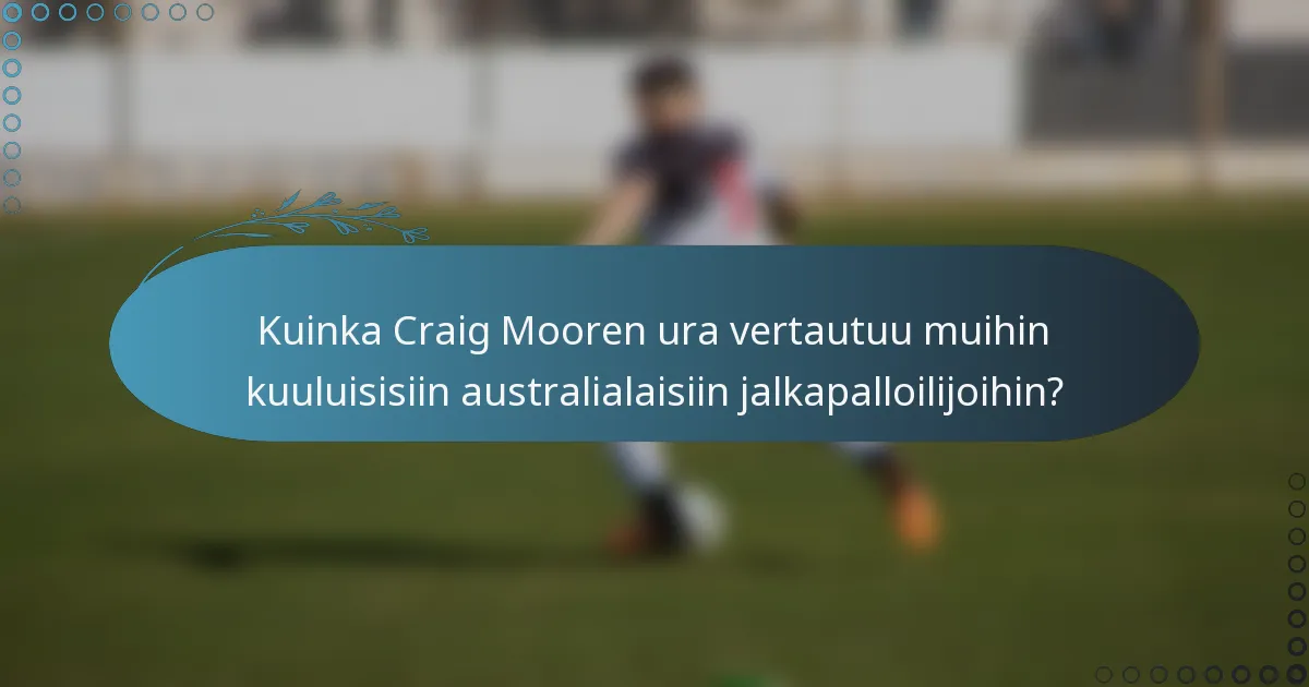 Kuinka Craig Mooren ura vertautuu muihin kuuluisisiin australialaisiin jalkapalloilijoihin?