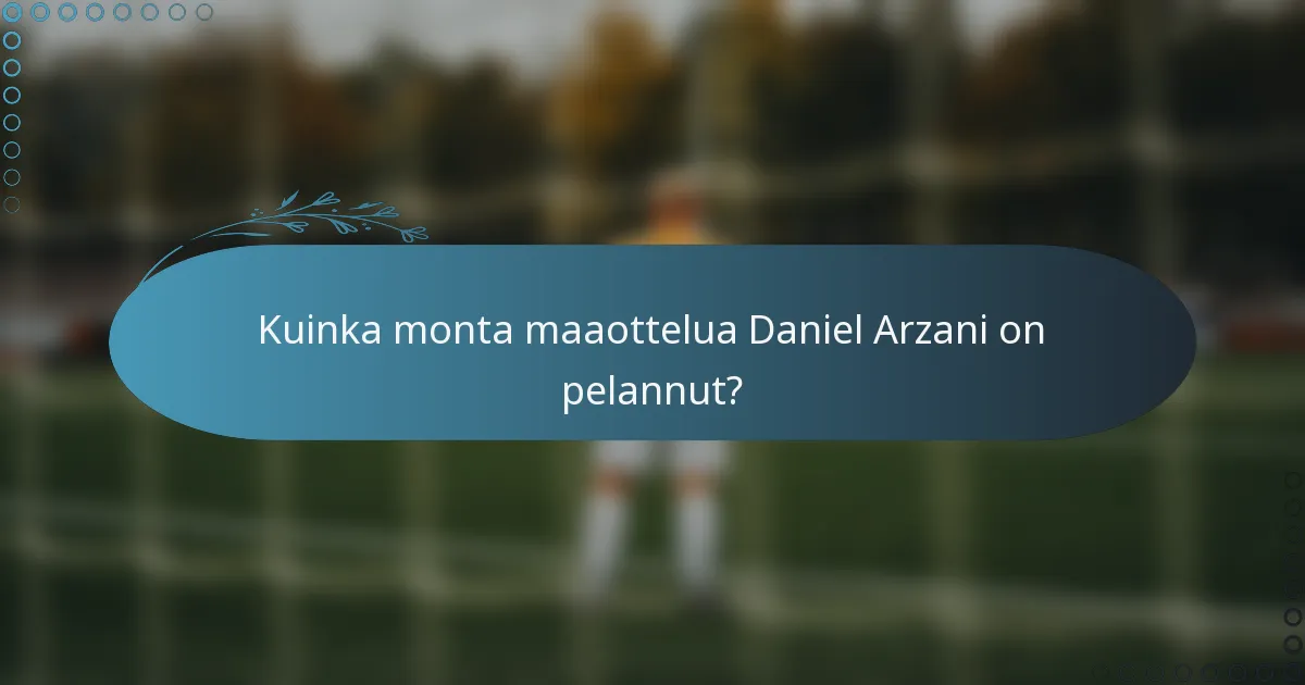 Kuinka monta maaottelua Daniel Arzani on pelannut?