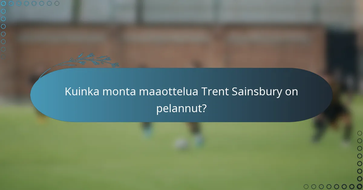 Kuinka monta maaottelua Trent Sainsbury on pelannut?