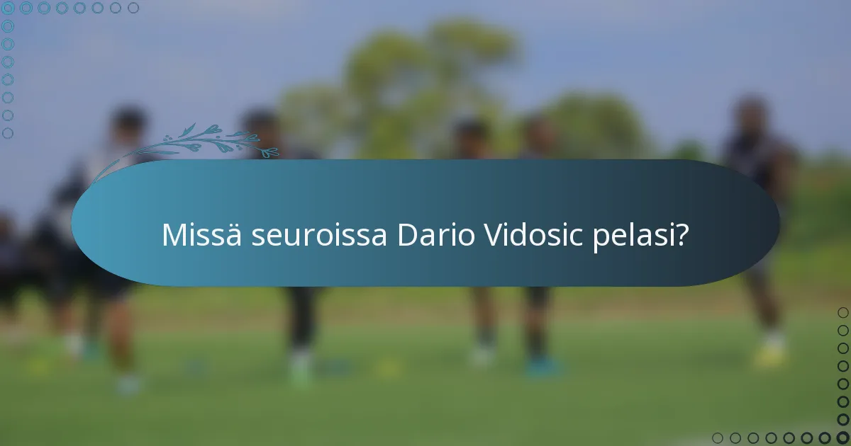 Missä seuroissa Dario Vidosic pelasi?