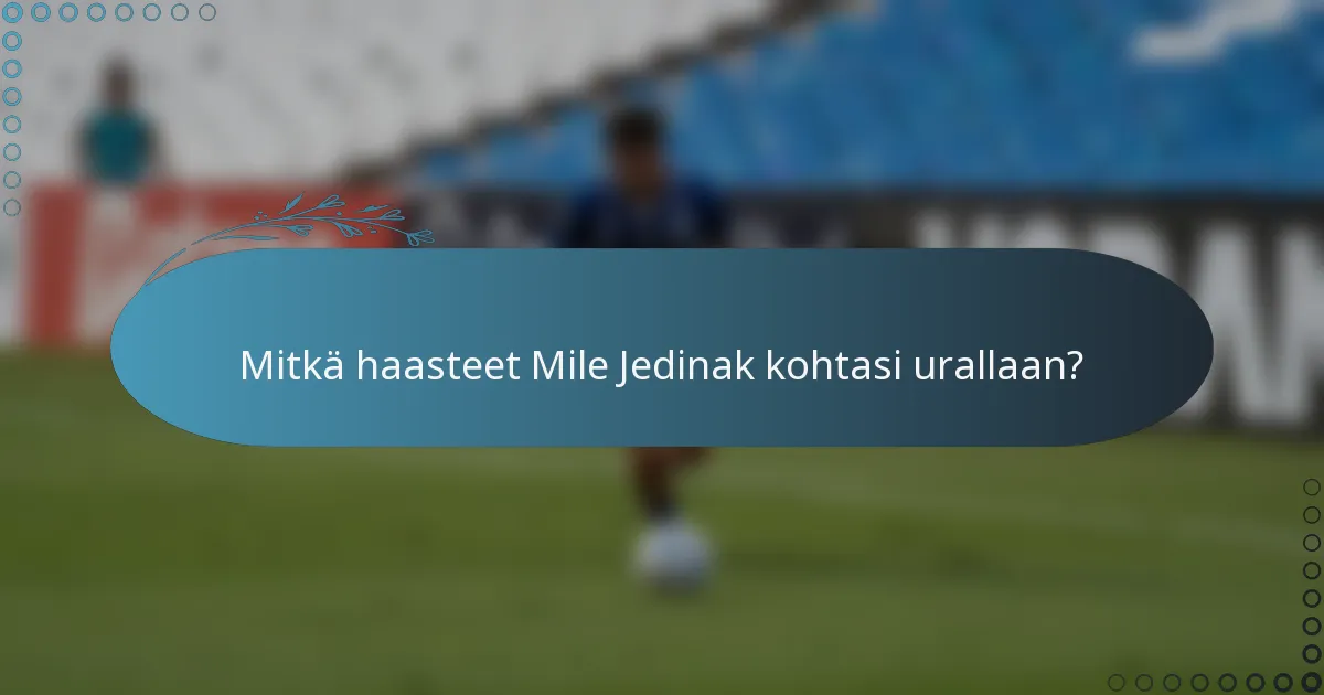 Mitkä haasteet Mile Jedinak kohtasi urallaan?