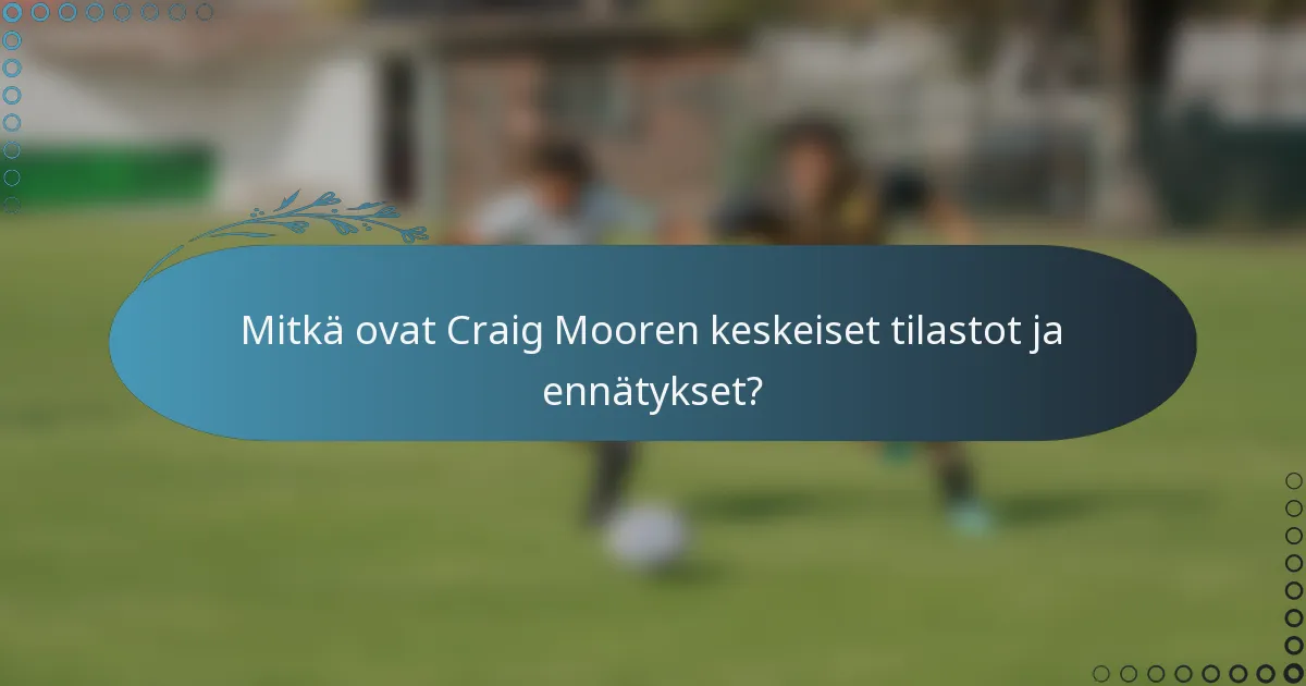 Mitkä ovat Craig Mooren keskeiset tilastot ja ennätykset?